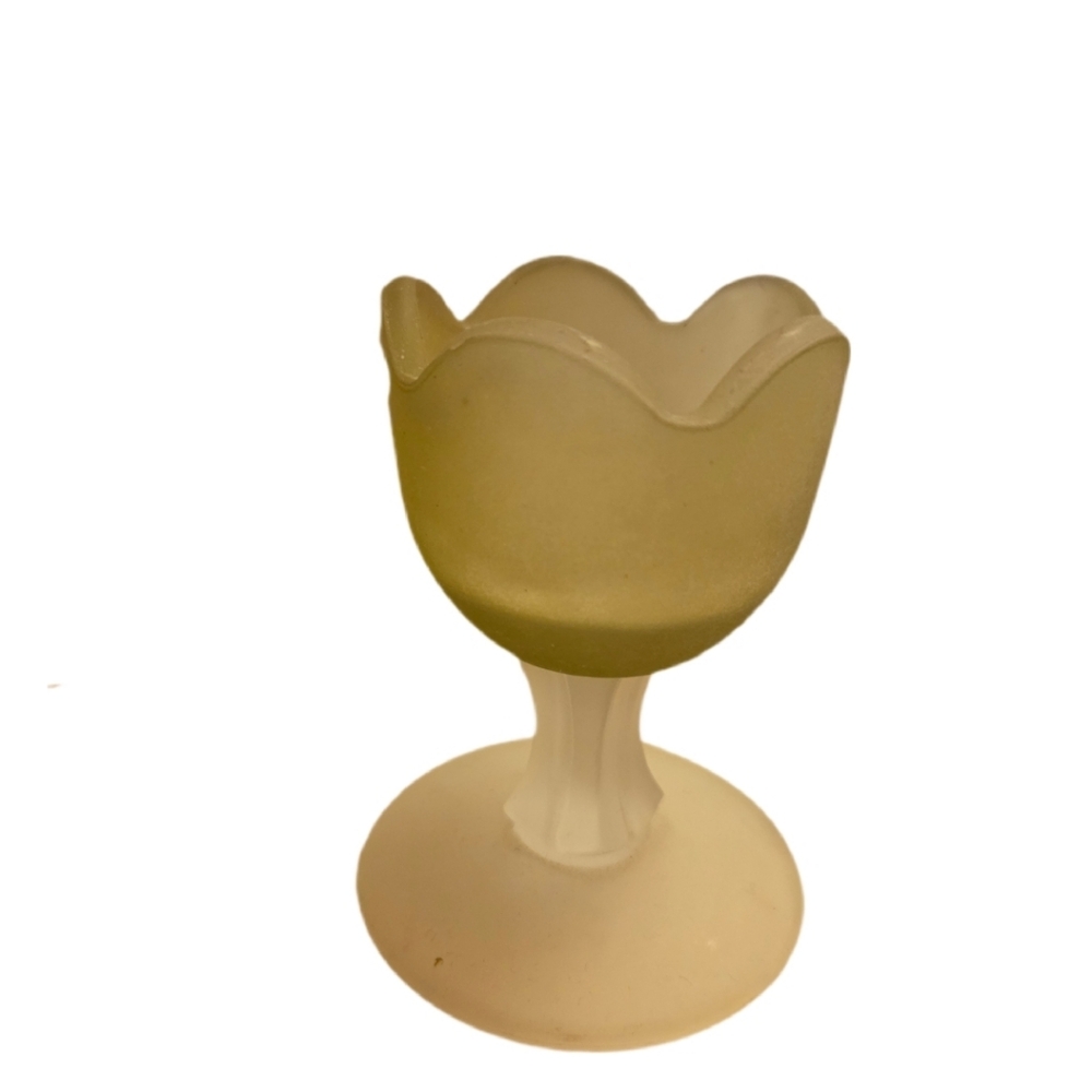 Sage Green Tulip Glass Candle Holder - Home Accents Spring Wedding Decor